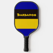 Barbados Flag Stripfarben Pickleball Schläger (Rückseite)