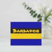 Barbados Flag Stripfarben Postkarte (Stehend Vorderseite)