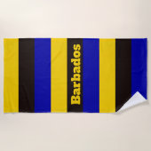 Barbados Flag Stripfarben Strandtuch (Vorderseite)