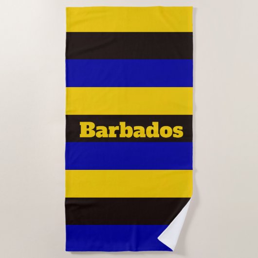 Barbados Flag Stripfarben Strandtuch (Vorderseite)