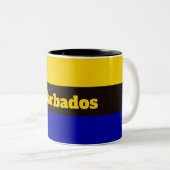 Barbados Flag Stripfarben Zweifarbige Tasse (VorderseiteRechts)