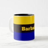 Barbados Flag Stripfarben Zweifarbige Tasse (Vorderseite Links)