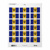Barbados-Flagge Adressaufkleber (Vorne)