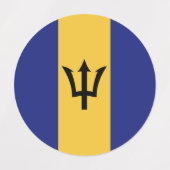 Barbados-Flagge Etiketten (Design 1)
