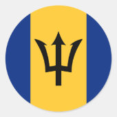 Barbados-Flagge, Flagge Runder Aufkleber (Vorderseite)