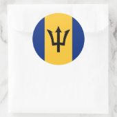 Barbados-Flagge, Flagge Runder Aufkleber (Tasche)