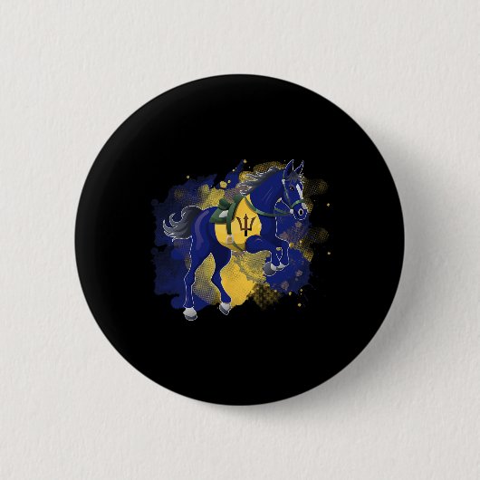 Barbados-Flagge für Pferde Button (Vorderseite)