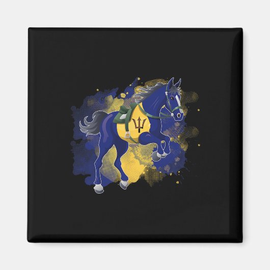 Barbados-Flagge für Pferde Magnet (Vorne)