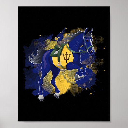 Barbados-Flagge für Pferde Poster (Vorne)