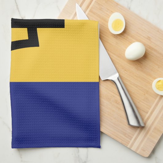 Barbados-Flagge Geschirrtuch (Viertel Falte)