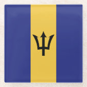 Barbados-Flagge Glasuntersetzer (Vorderseite)