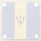 Barbados-Flagge Glasuntersetzer (Rückseite)
