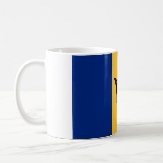 Barbados-Flagge Kaffeetasse (Links)