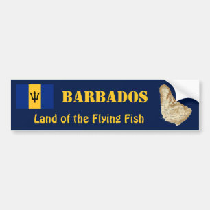 Barbados-Flagge + Karte Aufkleber Autoaufkleber