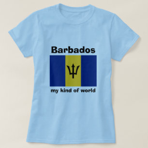 Barbados Flagge + Karte + Text T-Shirt