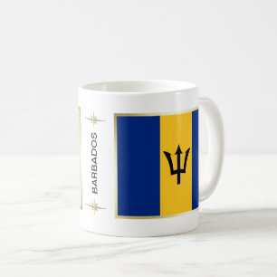 Barbados-Flagge + Karten-Tasse Kaffeetasse