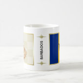 Barbados-Flagge + Karten-Tasse Kaffeetasse (Mittel)