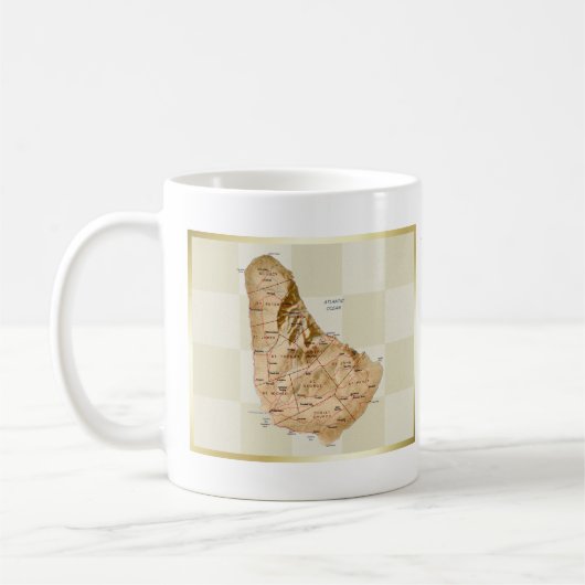 Barbados-Flagge + Karten-Tasse Kaffeetasse (Links)