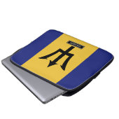 Barbados-Flagge Laptopschutzhülle (Vorne Knopf)