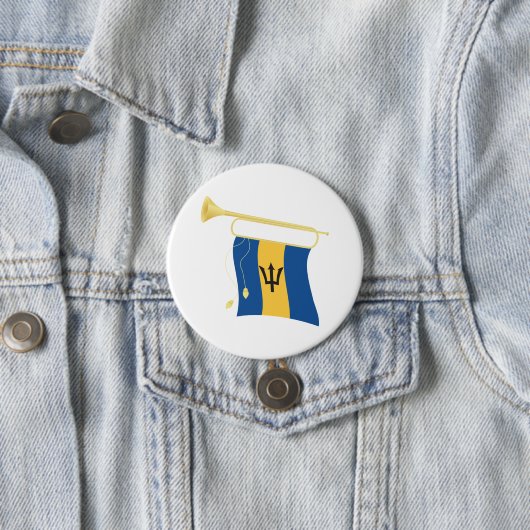 Barbados-Flagge mit Bugle Patriotic Caribbean Button (Beispiel)