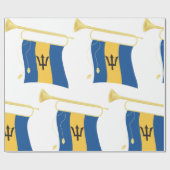 Barbados-Flagge mit Bugle Patriotic Caribbean Geschenkpapier (Flach)