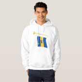 Barbados-Flagge mit Bugle Patriotic Caribbean Hoodie (Vorne ganz)