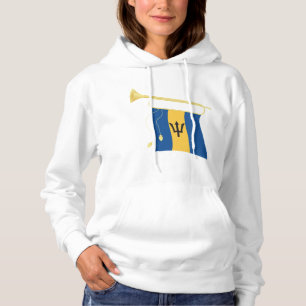 Barbados-Flagge mit Bugle Patriotic Caribbean Hoodie