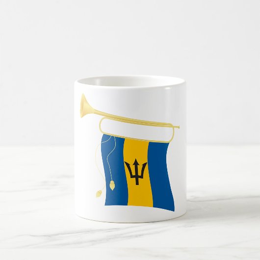 Barbados-Flagge mit Bugle Patriotic Caribbean Kaffeetasse