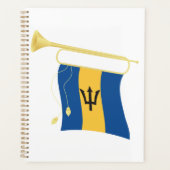 Barbados-Flagge mit Bugle Patriotic Caribbean Planer (Vorderseite)