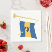 Barbados-Flagge mit Bugle Patriotic Caribbean Serviette (Beispiel)