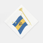 Barbados-Flagge mit Bugle Patriotic Caribbean Serviette (Ecke)