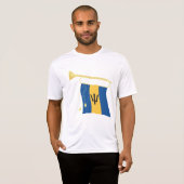 Barbados-Flagge mit Bugle Patriotic Caribbean T-Shirt (Vorne ganz)