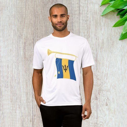 Barbados-Flagge mit Bugle Patriotic Caribbean T-Shirt