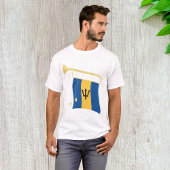 Barbados-Flagge mit Bugle Patriotic Caribbean T-Shirt