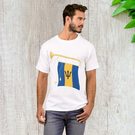 Barbados-Flagge mit Bugle Patriotic Caribbean T-Shirt