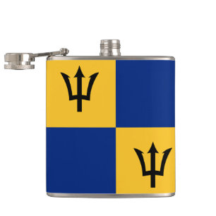 Barbados-Flagge Muster eingewickelte Flasche Flachmann