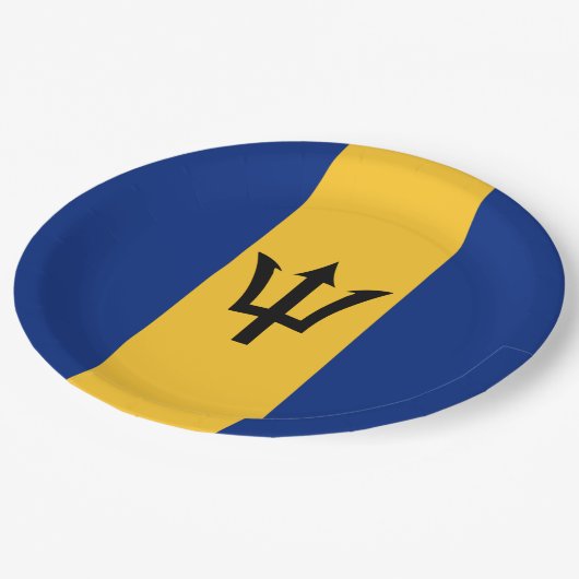 Barbados-Flagge Pappteller (Schrägansicht)