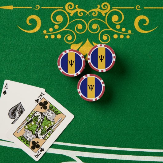 Barbados-Flagge Pokerchips (Pokertisch (Stapel))