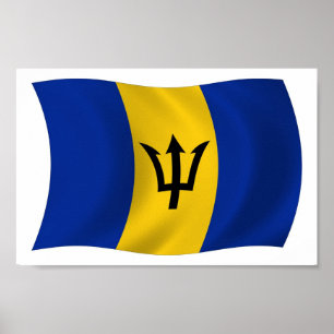Barbados Flagge Poster Druck
