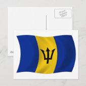 Barbados-Flagge Postkarte (Vorne/Hinten)