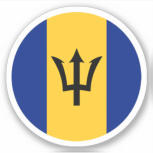 Barbados-Flagge Rund Aufkleber