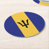 Barbados-Flagge Runder Pappuntersetzer (Angewinkelt)