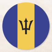 Barbados-Flagge Runder Pappuntersetzer (Vorderseite)