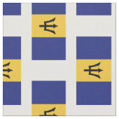 Barbados-Flagge Stoff (Nahaufnahme)