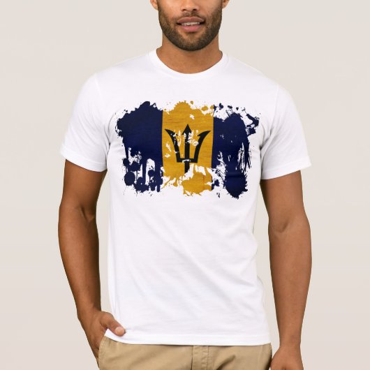 Barbados-Flagge T-Shirt (Vorderseite)