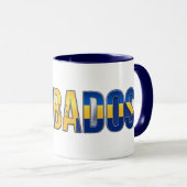 Barbados-Flagge Text | Karibischer Stolz Design Tasse (VorderseiteRechts)