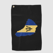 Barbados-Flagge und Karte Golfhandtuch (Vorderseite)