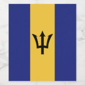 Barbados-Flagge Weinetikett (Einzelnes Label)
