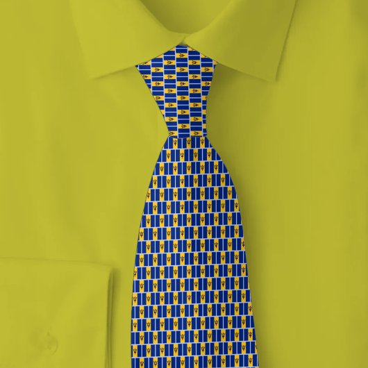 Barbados-Flagge Ziegelmuster Krawatte