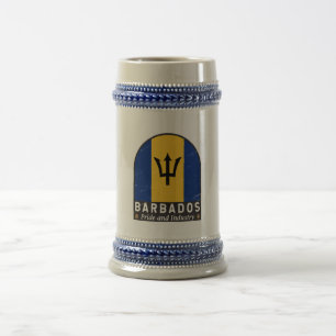 Barbados-Flaggen-Emblem Abgenutzt Vintage Bierglas